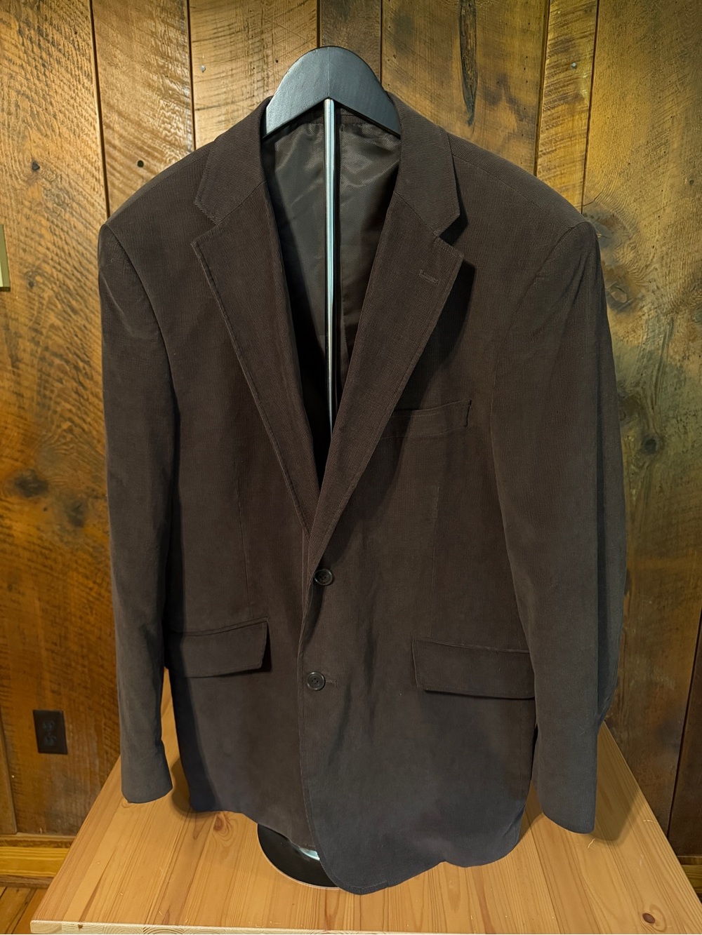 Madison Dark Brown Corduroy Blazer Jacket Men's Two Button Sport Coat Preppy